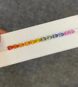 6x4mm 12 Pieces Wonderful Natural Rainbow Multi Color Sapphire - Picture 1 of 3