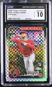 2024 Topps Chrome Jordan Lawlar #229 X-Fractor Rookie Graded CGC Gem Mint 10 - Picture 1 of 2