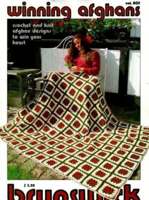 VINTAGE BRUNSWICK CROCHET &  KNIT WINNING AFGHANS VOL 803 - Image 1 of 4