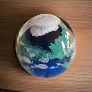Art Glass Dynasty Gallery Large 4" Earth Glow Paperweight Glows In The Dark USA - Picture 1 of 6