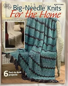 Big Needle Knitting For The Home Knit Patterns Book Afghan Throw Pillow Rug - Picture 1 of 8