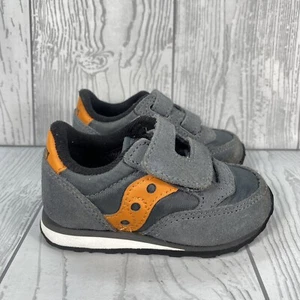 Saucony Kids Baby Jazz HL Sneaker Toddler Boy Size 4.5M Gray Suede ST51689 Shoes - Picture 1 of 11