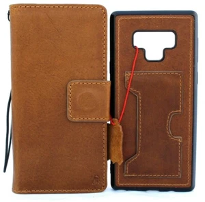 Genuine Full Leather Case for NOTE 9 Removable Rubber Holder Book Wallet Luxury - Picture 1 of 8