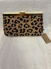 J. Crew Suede Leather & Leopard Animal Print Clutch Purse Bag *new With Tags*