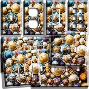 RARE TROPICAL SEASHELLS LIGHT SWITCH OUTLET WALL PLATES OCEAN ART NAUTICAL DECOR - Picture 1 of 34