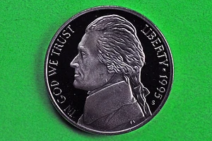 1995-S Deep Cameo Jefferson Nickel US GEM Proof Coin - Picture 1 of 1