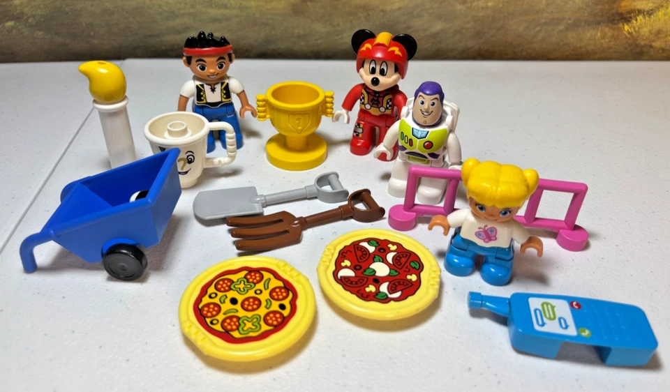 Lego Duplo Pizza Shop Disney Jake Buzz Mickey Figures Pieces Parts Mixed Lot - Image 1 of 4