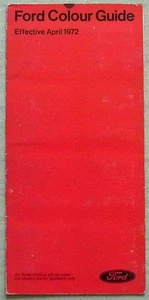 FORD ESCORT Cortina CAPRI Consul GRANADA Car Colour Chart April 1972 #FA101 - Picture 1 of 3