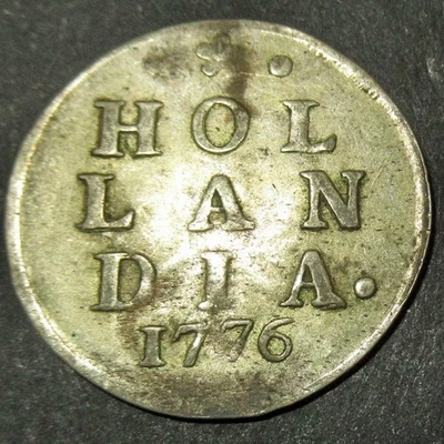 Magic Key Date 1776 Date of Independence! Colonial New York Silver Lion Dime Hol - Image 1 of 4