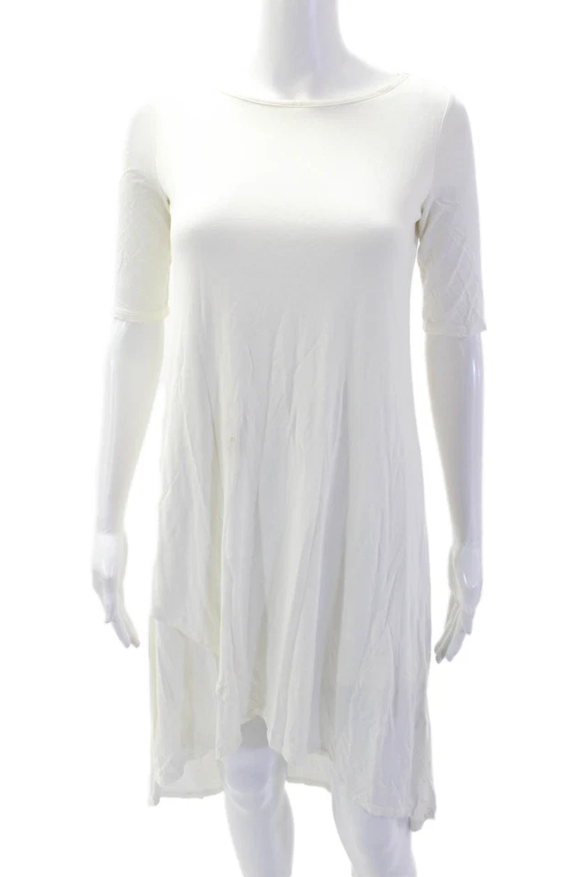 Vestido Camiseta Three Dots Para Mujer Blanco Viscosa Spandex Talla XS Foto 1 de 4