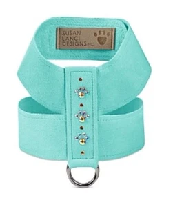 NWT Susan Lanci Designs Crystal Pawprint Tinkie Harness in TIFFI BLUE - Picture 1 of 9