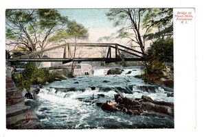 Bridge at Hunts Mills Providence Rhode Island 1906 View Vintage Postcard RI - Picture 1 of 2