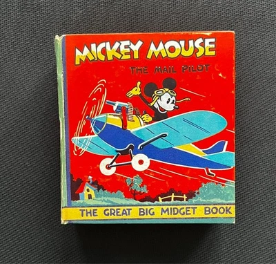 Gran libro Big Midget Mickey Mouse The Mail Pilot RARO Foto 1 de 4