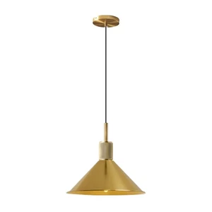 Pendant Light Fixtures Brass Shade and Holder Industrial Hanging Lights Penda... - Picture 1 of 5