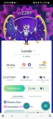Pokemon Go Legendary Lunala ( XXS) ( Normal ) - Image 1 of 2