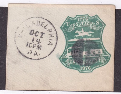 MATT'S STAMPS US SCOTT #U219 CENTENNIAL POST RIDER CUT SQUARE 1876 USED CV$17.50 - Image 1 of 3