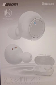 2Boom Vibrant Air True Wireless Earphones Bluetooth - 32.8ft  White Brand New !! - Picture 1 of 2