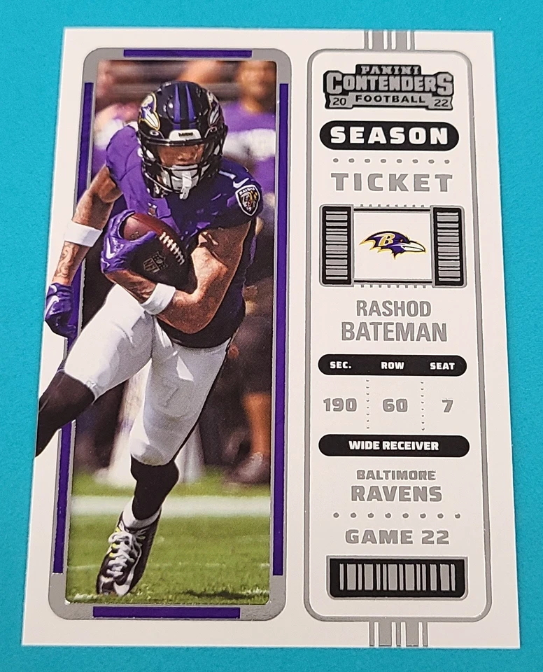 2022 Panini Contenders #6 Rashod Bateman Baltimore Ravens FOOTBALL Card D7 - Image 1 of 2