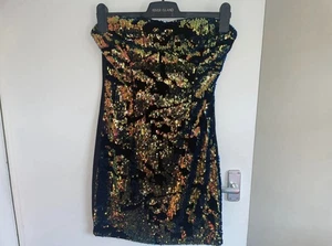 Sequin Multicoloured Strapless Sequin Dress - Picture 1 of 4
