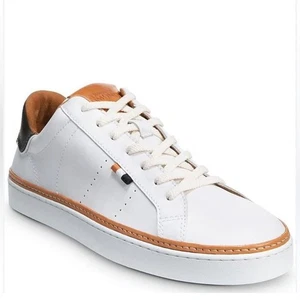 Allen Edmonds Courtside Lace Up Sneakers White Leather Men's Sneakers Size 12 C - Picture 1 of 16
