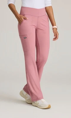 GREYS ANATOMY KNIT STRETCH SCRUB PANTS IN CANYON PINK IN ALL SIZES #GRSP684, NWT - Image 1 of 2