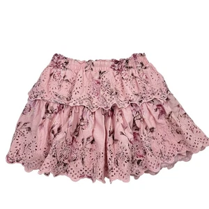 GAP x LoveShackFancy Girl's Ruffle Eyelet Skirt M Pink Floral - Picture 1 of 4