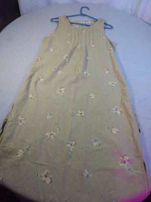 Vintage White Stag Linen Blend Sleeveless Maxi Dress 4/6 - Image 1 of 3