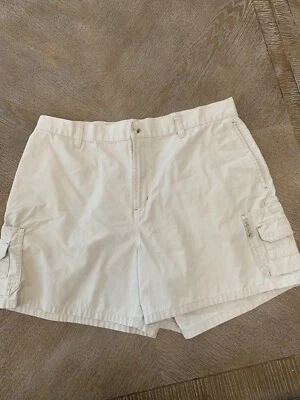 Columbia Mujer Caqui Beige Pantalones Cortos Cintura 34” Entrepierna 5” Tiro Alto XLarge Foto 1 de 4