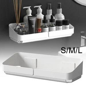 Wall Storage Shower Suction Shelf Bathroom Basket Corner Caddy Rack Kitchen - Picture 1 of 11