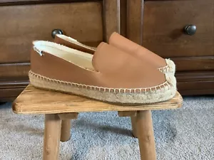 Soludos Women Espadrilles 8 Camel Brown Tan Leather Summer Platform Slip On EUC - Picture 1 of 20