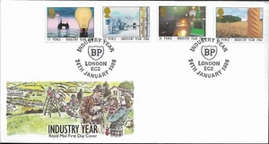 1986 Industry Year First Day Cover - BP London EC2 Cancellation - Picture 1 of 2