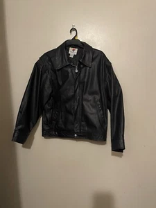 90’s PEPSI Men’s Bomber 100% Leather Black Lined Soft Jacket Size Medium  - Bild 1 von 11
