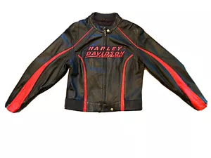 WOMEN’S HARLEY DAVIDSON HD LEATHER RIDING JACKET SIZE Large - Picture 1 of 6