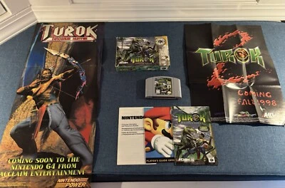 Turok Dinosaur Hunter (N64) CIB, Manual, Inserts & TWO Posters - Nintendo Power - Image 1 of 4