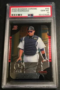 Ivan Rodríguez Bowman 2005 cromo #49 PSA 10 Tigers Hof Pop 2 - Imagen 1 de 2