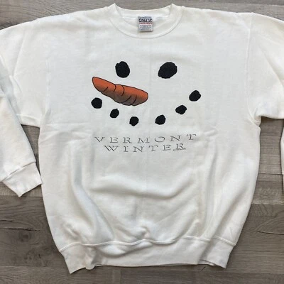 Sudadera De Colección Años 90 Muñeco de Nieve Vermont Invierno Grande L Foto 1 de 4