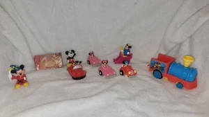 Lot Of 9 Vintage Disney Mickey & Minnie Mouse Toys Car Moving Picture  Book - Picture 1 of 3