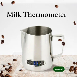 600ml Milk Frothing Thermometer Espresso Coffee Pitcher Stainless Steel Jug AU - Picture 1 of 10