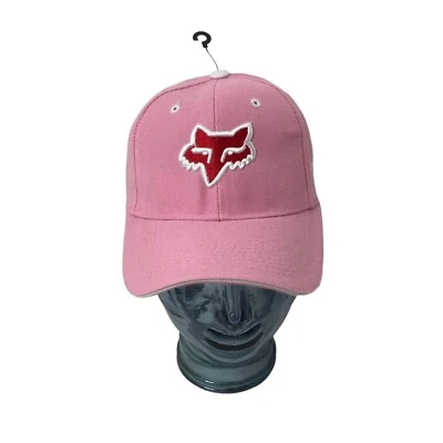 Womens Adjustable Hat Fox Pink White and Red Back Embroidered Adult One Size - Image 1 of 4
