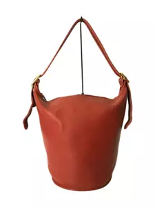 Old Coach 9085 Bucket Shoulder Red Leather Made In USA Vintage Fastship 2503 - Picture 1 of 6