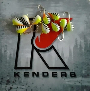 (Qty:10) Kenders Tungsten Jig - CHARTREUSE PEARL Glow 3mm - #16 Hook (Qty:10) - Picture 1 of 11