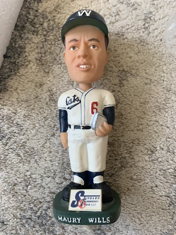 Dodgers Maury Wills Ft. Worth Cats Brand New Bobblehead/Ticket/Schedule/Baseball Cover