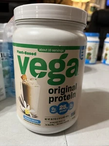 Vega Original Plant-Based Protein Powder Creamy Vanilla 10 Serv 25G 16.2oz 7/25 - Picture 1 of 4