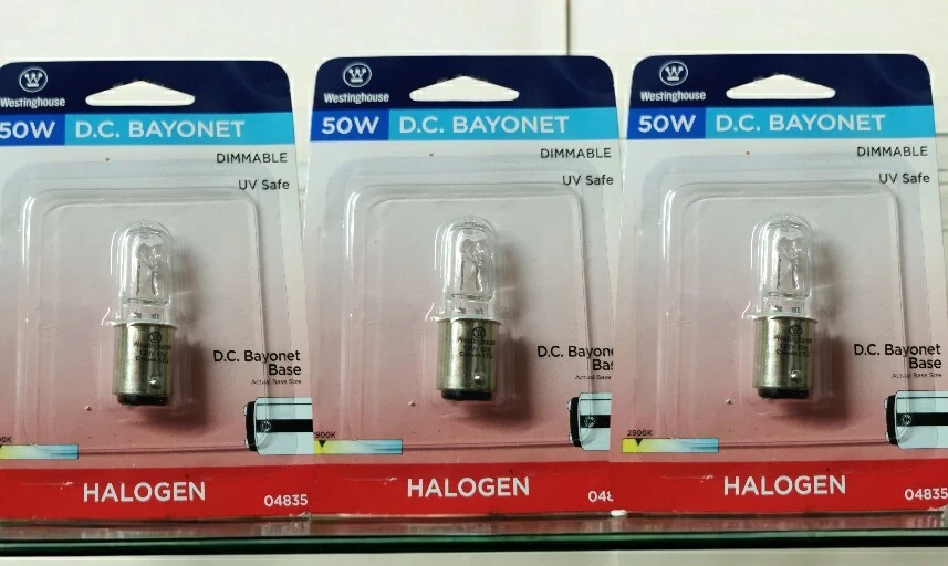 3 Packs Westinghouse Lighting 50-watt Single Bulb 04835 D.C. Bayonet Bass - Image 1 of 1