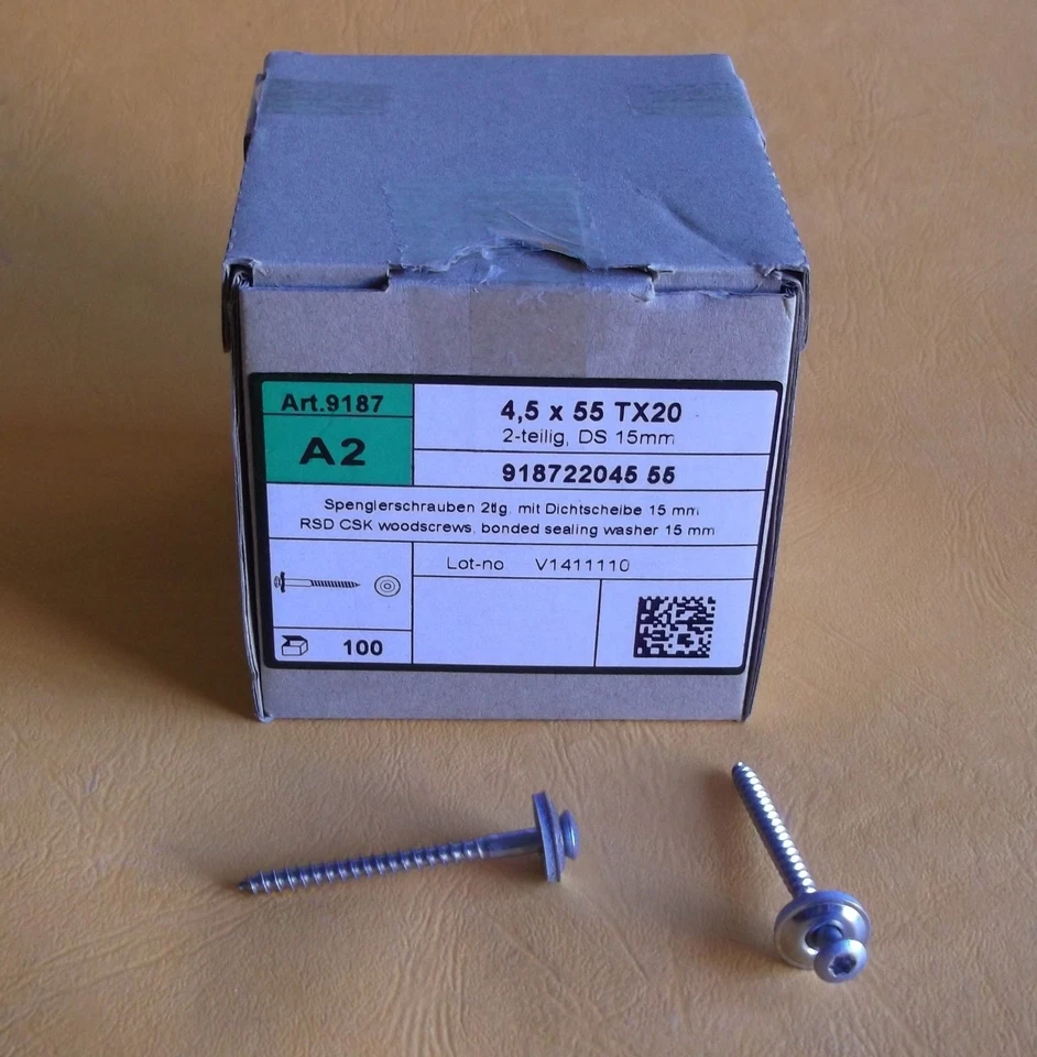 Spenglerschrauben Edelstahl I.-Stern-Torx oder Kreuz, Packung Länge wählbar - Bild 1 von 1