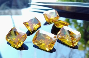 Kubischer Zirkonia 3A Qualität achteckige Form gelbe Farbe lose Steine 3x5 bis 12x16mm - Bild 1 von 4