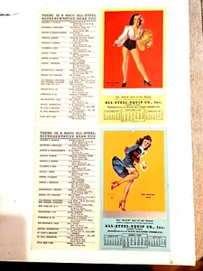 1945 "The RACO Girl Of The Month" Pinup Advertising Blotter All Steel Equip Co. - Picture 1 of 7