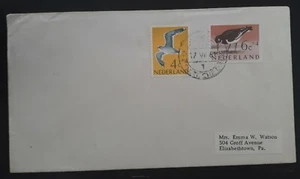 1961 Netherlands Cover ties 2 stamps canc Gravenhague to USA - Picture 1 of 3