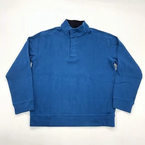 LANDS END Mens Size: LARGE Cotton Knitted Pullover Color: HARBOR BLUE - Picture 1 of 4