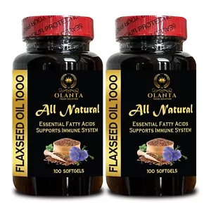 Flaxseed Oil Softgels - Omega-3, Omega-6 & Omega-9 Blend - 2 Bottles 200 Softgel - Picture 1 of 10